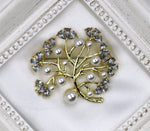 Load image into Gallery viewer, White Tree of Life Brooch, Luxury Brooch, Elegant Brooch, Suit Brooch, Unique Gift, Contemporary Brooch, Unique Brooch, Crystal Jewelry
