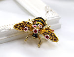 Load image into Gallery viewer, Beetle Brooch, Enamel Bee Brooch, Elegant Brooch, Statement Brooch, Luxury Brooch, Honey Bee Jewelry, Dress Brooch, Unique Brooch Gift
