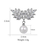Load image into Gallery viewer, Pearl Brooch Pin, White Crystal Leaf Brooch, Luxury Brooch, Unique Brooch Gift-Modern Brooch-Scarf Brooch-Elegant Brooch-Statement Brooch
