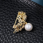 Load image into Gallery viewer, Pearl Brooch Pin, White Crystal Leaf Brooch, Luxury Brooch, Unique Brooch Gift-Modern Brooch-Scarf Brooch-Elegant Brooch-Statement Brooch
