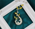 Load image into Gallery viewer, Luxury Brooch, Gold and Yellow Zircon Crystals Leaf Brooch Gift, Cute Brooch, Elegant Brooch, Statement Brooch, Suit Brooch, Unique Brooch
