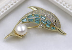 Load image into Gallery viewer, dolphin 18k gold plated brooch
