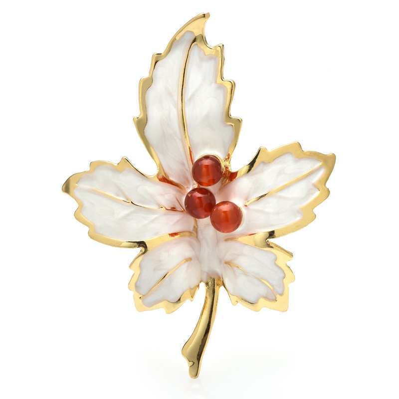 Luxury Maple Leaf Brooch, Elegant Brooch, Unique Gift, Enamel Contemporary Brooch, Unique Brooch, Statement Brooch, Vintage Suit Brooch