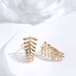 Load image into Gallery viewer, Oak Leaf Earrings, Rose Gold Leaf Earrings, Minimalist Luxury Earrings, Simple Rose Gold Earrings, Formal Earrings, Gift, Modern Earrings
