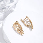 Load image into Gallery viewer, Oak Leaf Earrings, Rose Gold Leaf Earrings, Minimalist Luxury Earrings, Simple Rose Gold Earrings, Formal Earrings, Gift, Modern Earrings
