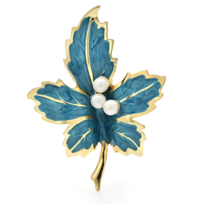 Luxury Maple Leaf Brooch, Elegant Brooch, Unique Gift, Enamel Contemporary Brooch, Unique Brooch, Statement Brooch, Vintage Suit Brooch