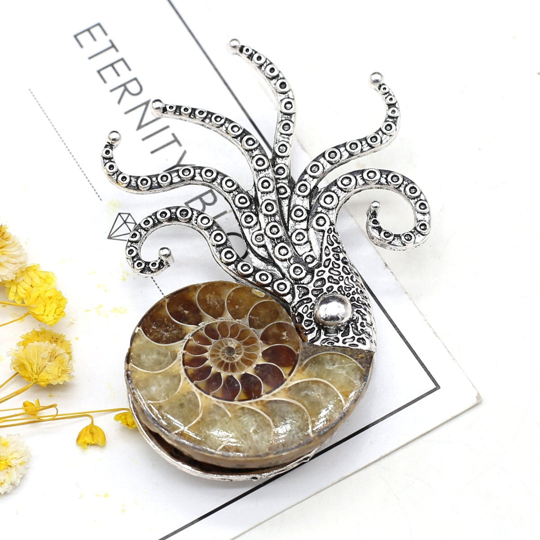 Octopus Brooch, Natural Shell Elegant Brooch, Statement Brooch, Modern Brooch, Suit Brooch, Good Luck Gift, Unique Brooch, Natural Stone