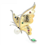 Load image into Gallery viewer, Gold Butterfly Brooch, Luxury Brooch, Elegant Brooch, 18k Gold Statement Brooch, Unique Gift, Suit Brooch, Modern Brooch, Unique Brooch

