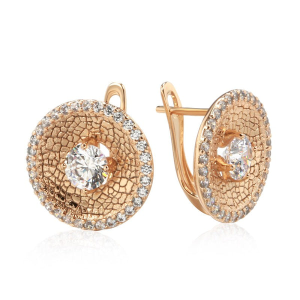 rose gold round earrings