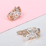 Load image into Gallery viewer, Rose Gold Flower Earrings, 24k Gold Earrings, Luxury Earrings, Unique Earrings Gift, Formal Earrings, Daily Jewelry, Bridal Earrings
