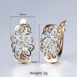 Load image into Gallery viewer, Rose Gold Flower Earrings, 24k Gold Earrings, Luxury Earrings, Unique Earrings Gift, Formal Earrings, Daily Jewelry, Bridal Earrings
