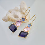 Load image into Gallery viewer, Colorful Crystal Earrings, Statement Luxury Earrings, Unique Geometric Earrings, Multicolor Stud Earrings, Formal Earrings, Modern Earrings
