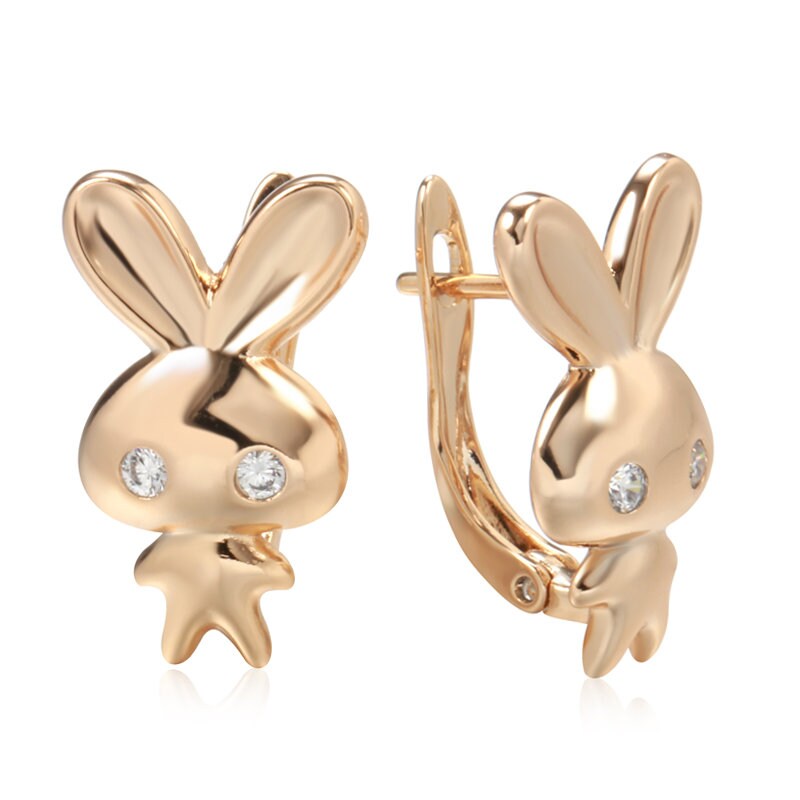 Rose Gold Bunny Earrings