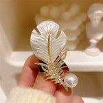 Load image into Gallery viewer, abalone shell feather brooch
