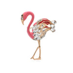 Load image into Gallery viewer, Pink Flamingo Brooch, Enamel Bird Brooch, Crystal Brooch, 18k Gold Elegant Brooch, Luxury Brooch, Gift, Modern Brooch, Unique Brooch
